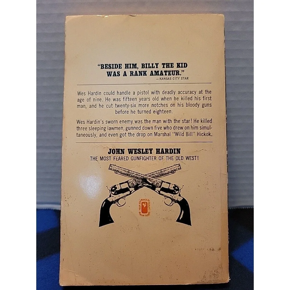 JOHN WESLEY HARDIN: TEXAS GUNMAN By Lewis Nordyke 1967 Paperback RARE 1st Bantam